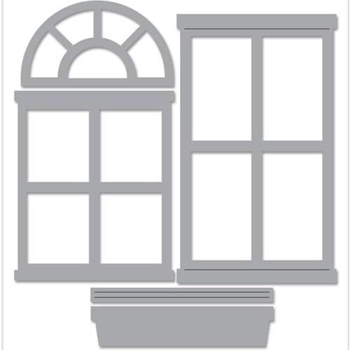 House window door patch cut metal die and stencil stamps for scrapbooking stencil album paper diy gift card decoration embossed