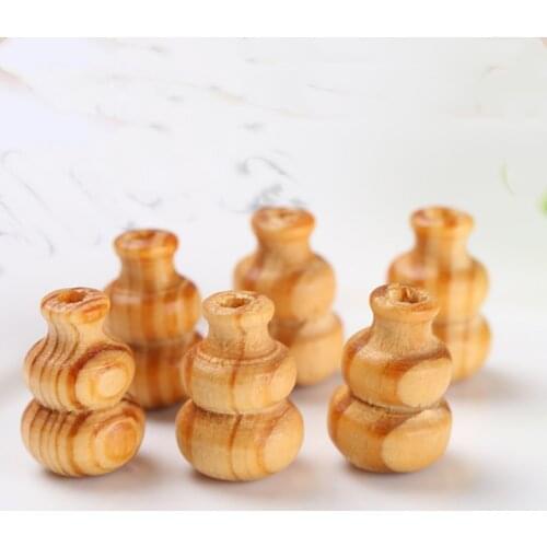 Fashion DIY Loose Wood Beads Popular Natural Color Gourd Shape Beads Accessories 50 pieces y15751