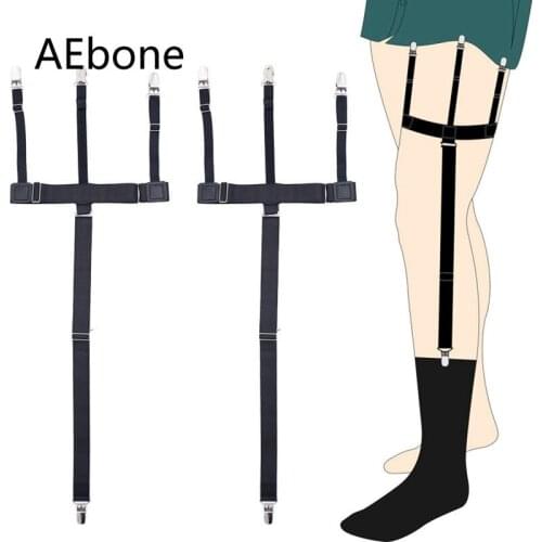 AEbone Suspensorio Camisa Keep Shirt Stays Mens Women Shirt Holder Elastic Shirt Suspenders Elastic Belts Sock Garter Sus50