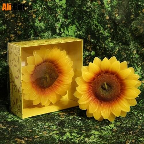 2021 New Hand-made Creative Simulation 3D Flower Candle Sunflower Birthday Girlfriend Customer Gifts Birthday Decoration Candles