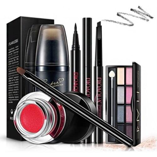 New Women Brand makeup set,Fashion cosmetics kit,Anti-wrinkle BB Cream,WaterProof Roll Mascara,Magic Eyeliner,Cushion Lipstick