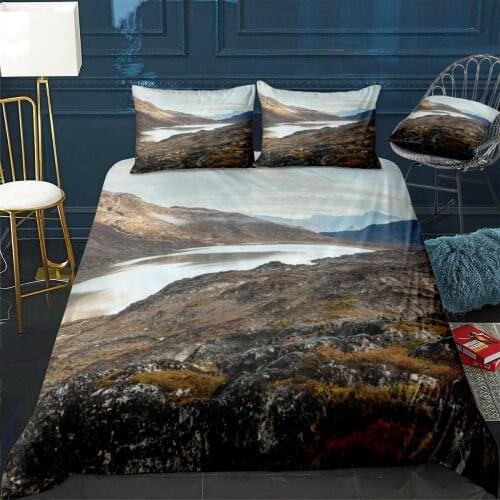 Arctic landscape Quilt Cover Pillowcase 3Piece Comforter Bedding Set With Pillow Case Single Double Duvet Cover Home Decora