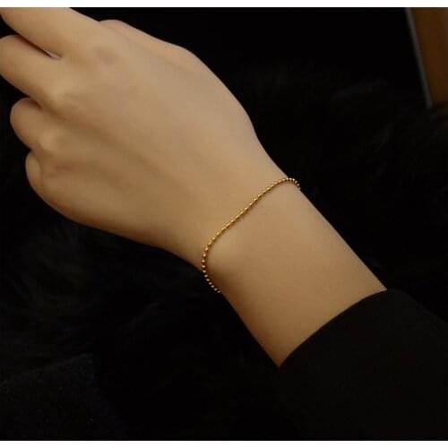 Not Change Color Titanium Simply Beads Necklace Women Stainless Steel Jewelry OL Designer T Show Runway Boho Japan Korean