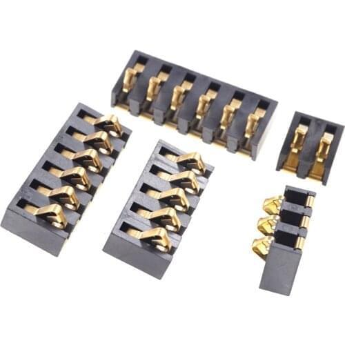 2 pcs Spring Compression Contact 4.25 mm Pitch 2 3 4 5 6 Pin male Connector Surface Mount Battery Connectors Insulator 4.75mm H