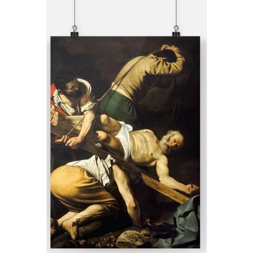 Crucifixion of Saint Peter Caravaggio Wooden Frame Canvas poster Painting wall Art decor Study Home Framed Decoration Prints