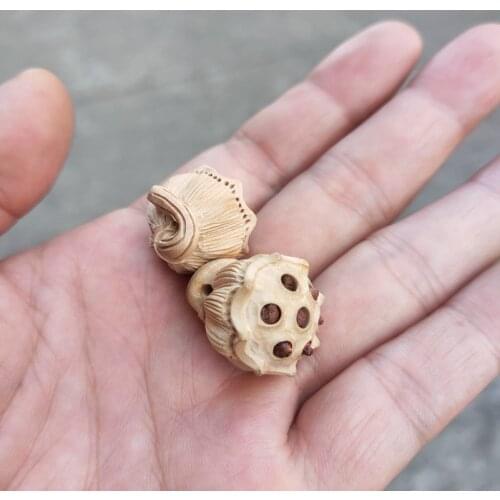 Wood carving lotus, DIY jewelry pendant accessories (A338)
