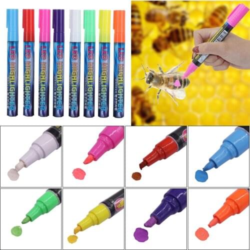 Pen Queen Bee Marker Pen 8 Colors Optional Bevel Nib Paintbrush Beekeeping Tools