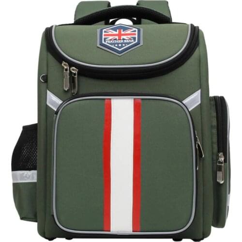 British style school bag for boys Large-capacity backpack 1-6 grade waterproof nylon backpack for Student Orthopedic school bag