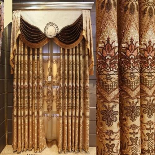 European style high grade embroidered curtain luxury living room dining room bedroom villa shade curtain product customization
