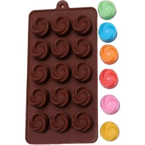 Silicone Flower Rose Swirl Shape Chocolate Mold Jelly Cany Ice Mold Cake Moulds Bake Ware Baking Tools for Cakes