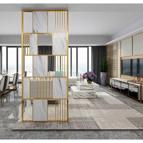 Light Luxury Stainless Steel Screen, Marble Pattern Board Partition, Living Room And Dining Room Decoration SUS 304