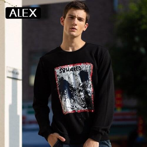 Alex Plein Sweatshirt Men 100% Cotton Graffiti Printing One Piece Man Fashion Clothing Round Neck Oversized Casual Wear Winter