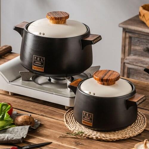 Japanese high temperature resistance ceramic casserole home large capacity soup pot multi-functional gas cooker with lid