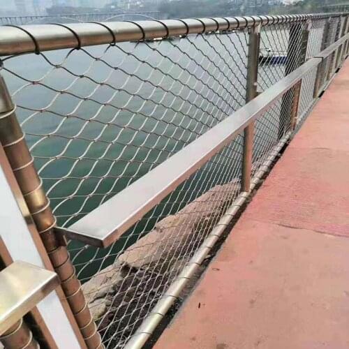 Customized stainless steel wire rop mesh fence for safety/ inox cable webnet fence