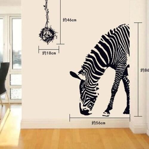 Zebra Muursticker Adesivo De Parede DIY Wall Stickers Abstract Art Black Decor Animal Stickers Decoration Maison