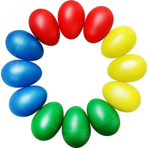 12pcs Plastic Egg Shakers Set with 4 Different Colors,Percussion Musical Egg Maracas Child Kids Toys