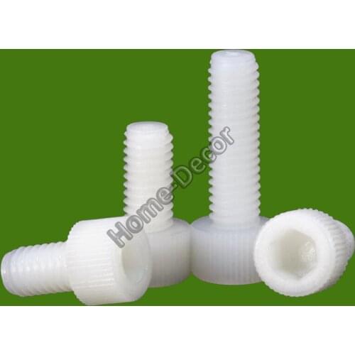 50 PCS Nynol M3 M4 M5 M6 M8 M10 M12 Screw hexagon socket head cap Size , Plastic Screws, Isolation Plastic Screws