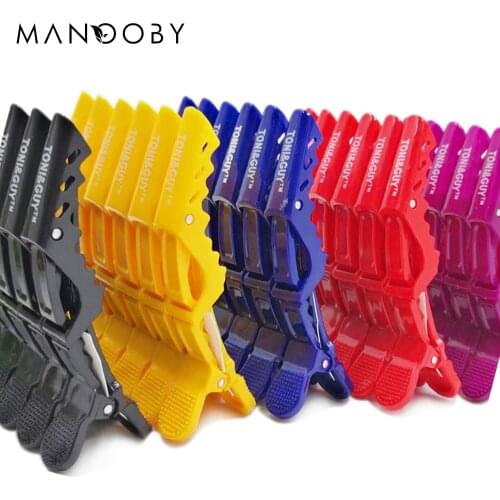 6pcs/lot Plastic Hair Clip Hairdressing Clamps Claw Section Alligator Hair Clips for girls Grip Barbers Salon Hair Accessories