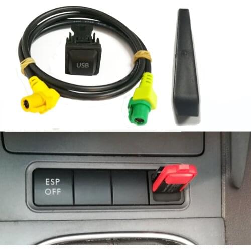 Car USB AUX switch button cable harness USB audio adapter RCD510 RCD310 USB cable for VW Golf 5 6 Jetta MK5 GTI CC Polo Passat
