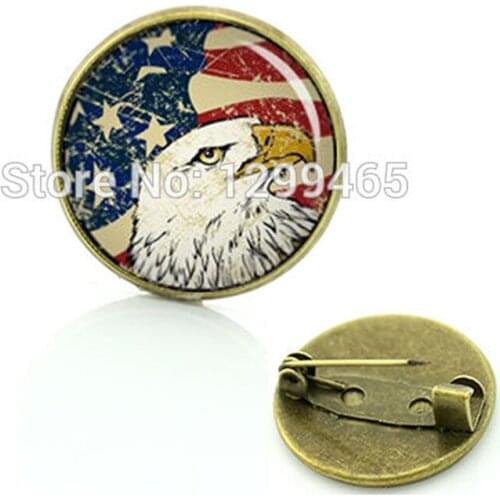 JWEIJIAO Brooches American Flag Brooch Pin Art Picture Antique National Symbolic Badges Leisure Series Essential T249