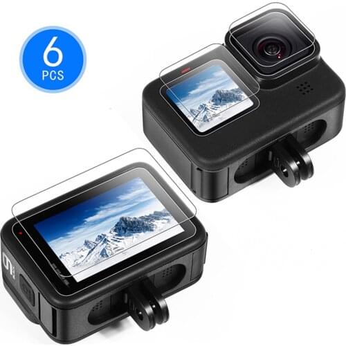 For GoPro Hero 9 Black Action Camera Tempered Glass Screen Protector Camera Lens Protective Film Accessories