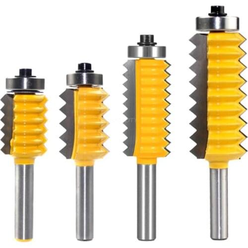 OOTDTY 4 Types 8mm Shank Milling Cutter Raised panel "V"joint Router Bits Finger Joint Glue Mill Tools for Wood Tenon Woodwork