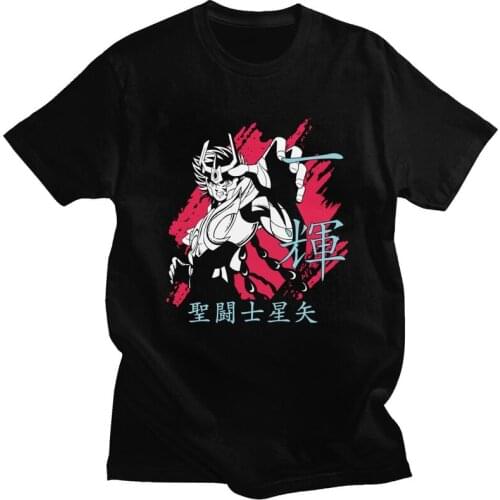 Ikki Saint Seiya T Shirt Men Cotton Tees Knights Of The Zodiac Tshirts Short Sleeve Fashion T-shirt Clothes