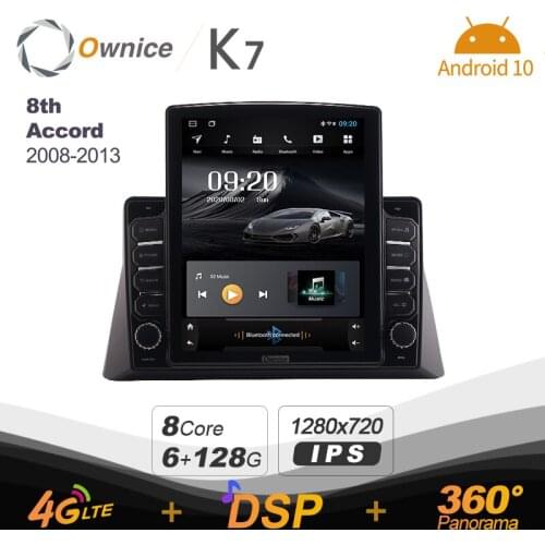 IPS Tesla Style 9.7" DSP Android 10.0 Car DVD Player 64GB ROM 4GB RAM 4G LTE GPS Radio TV For Honda 8th Accord 2008 - 2013