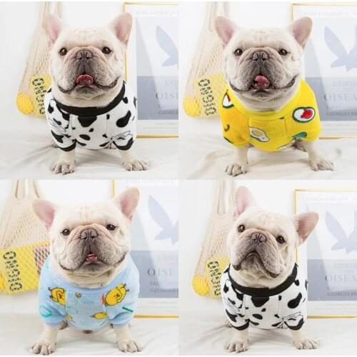 Soft Warm Dog Pajamas Hoodies Pug Clothes Winter French Bulldog Clothing Pomeranian Poodle Schnauzer Pet Costume Outfit Coat