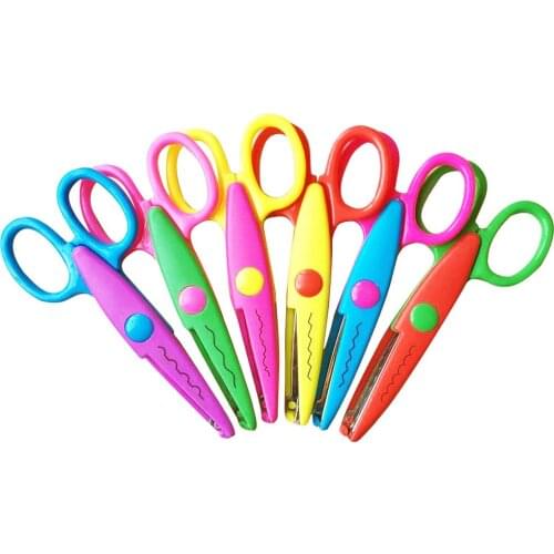 6pcs Paper-cut Lace Scissors Set Creative Color DIY Photo Album Handmade Safety Childrens Scissors Crafts Scissors