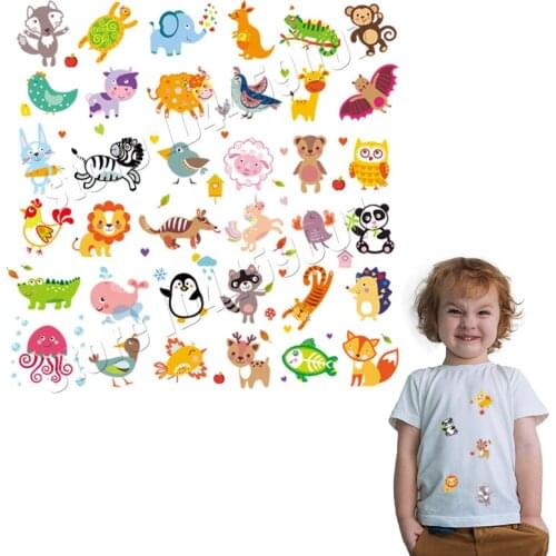 Animals Pattern Patches For Children Clothing Handmade DIY Washable Printed Style Stickers For Clothing Non Toxic Parches