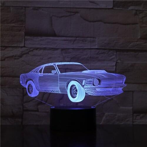Novelty Cool Modern Car 3D LED Lamp Night Light 7 Color Change Touch Table Home Party Decor Boy Kids Birthday Gift Dropship 1797
