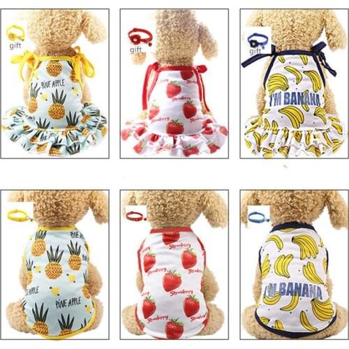 Spring Summer Pet Clothes Cute Dress T-shirts Lovers Suit Small Medium Cat Collar Dog Clothes Fashion Pet Supplies Cat Skirts