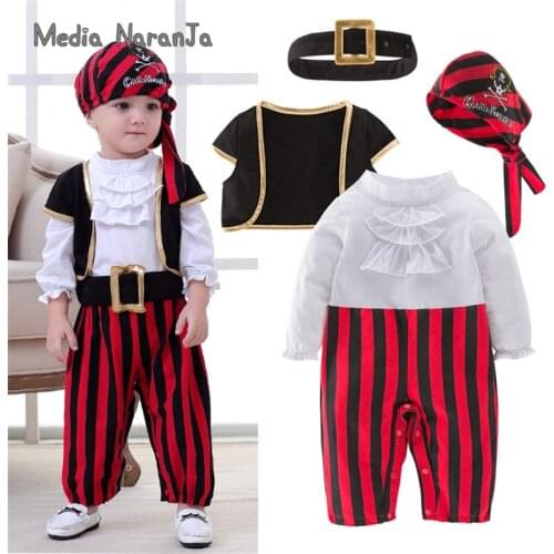 Halloween Boys clothes Cosplay Children Pirate costume infnat toddler performance outfits Purim holiday clothing