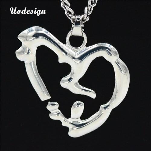 Heart Shape Necklace & Pendant Charm For Men Women Silver Color Cubic Zircon Necklace Hip Hop Jewelry or Men
