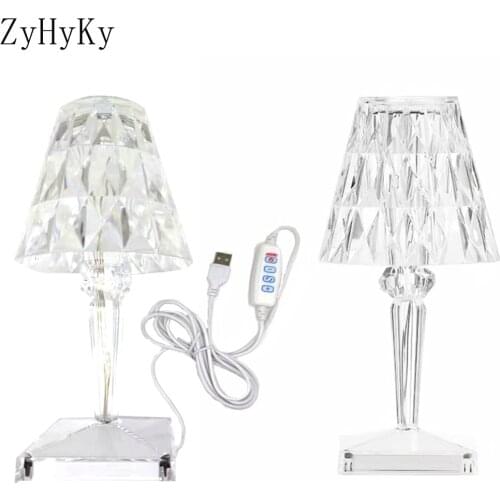 Rechargeable Bedside Table Lamp Touch Sensor Portable Night Light For Bedroom Office Outdoor Camping Crystal Diamond Table Lamp