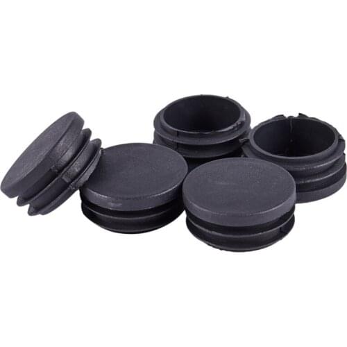 Top Deals Plastic Caps Round Tubing Tube Insert Covers 40mm Dia 5 Pcs Black