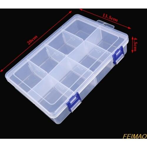 8 Compartment Plastic Storage Box Jewellery Earring Beads Case Container