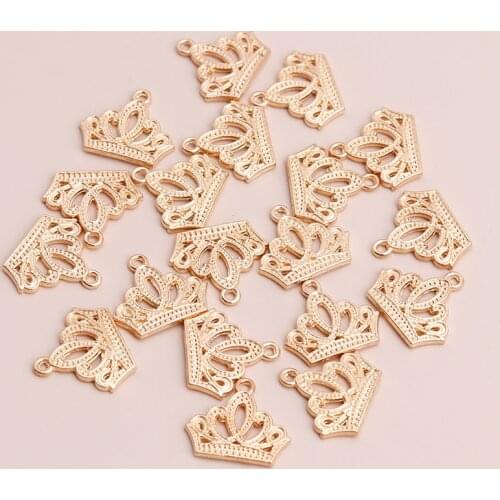 10pcs 20*12mm Gold Color Crown Charms fit Necklaces Bracelets Pendants Zinc Alloy Charms Handmade Jewelry Making Craft