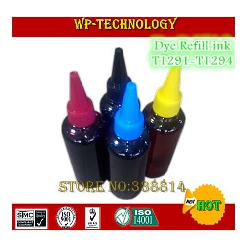 [Dyebased]Compatible refill ink suit for Epson T1291 - T1294 ,suit for Epson SX400W SX405W BX305F BX305FW BX525WD BX625FWD