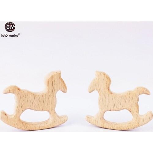 Lets make baby teether Crafts wooden horse toys 5PC wooden teether toys for baby rocking horse teether for infants