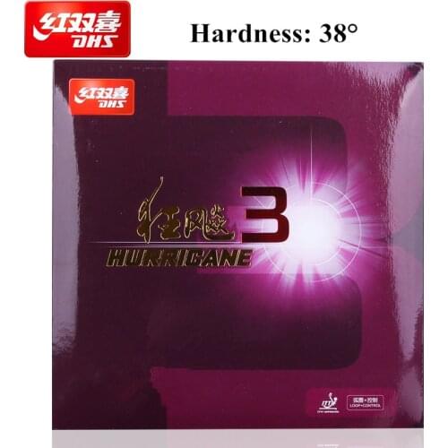 DHS Hurricane 3 H38 Control / Loop Pips-in Table Tennis (PingPong) Rubber With Sponge