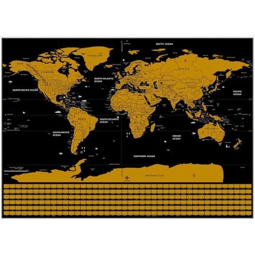 Deluxe Erase Black World Map Room Home Decoration Wall Stickers Scratch off World Map Personalized Travel Scratch