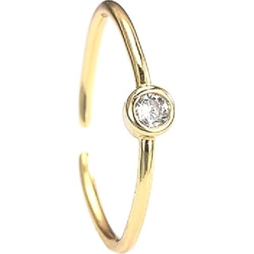 S925 Silver Jewelry Ring with Zircon Gemstone Gold Color Open Finger Rings for Women Wedding Promise Party Accessories Wholesale