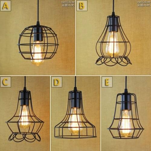 Rural dining room lamp bar table lamp Cafe bedroom study simple modern single head bedside iron small Chandelier