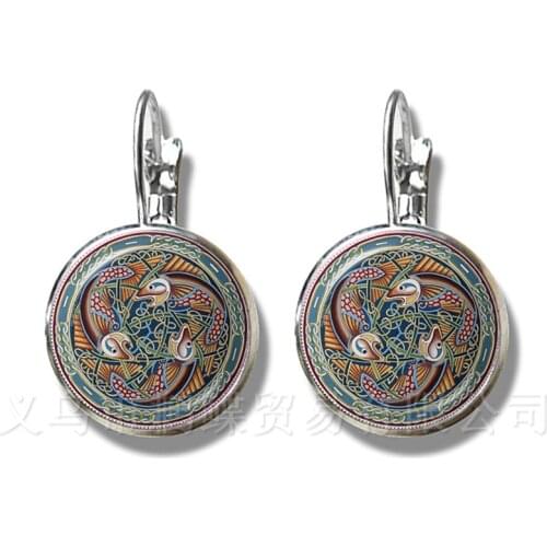 Celtics Logo Stud Earrings Wicca Jewelry Talisman And Treatment Of Injury FIT Religion Belief Souvenir Stud Earrings