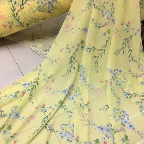 Chiffon Thin Elegant Cosplay Dress fabric new Fresh fabric Thin fabric fashion shirt fabric Floral printed chiffon
