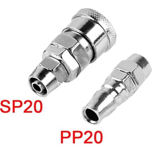 SP20 PP20 1/4''PT Pneumatic Air Compressor Hose Quick Coupler Plug Socket Connector