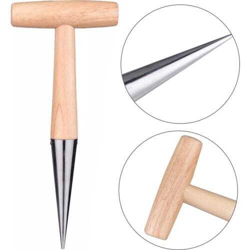 Sow Dibbler Stainless Steel Durable Long Lasting Gardening Fertilizer Planting Vegetable Transplanting Tool Hole Punch Planter