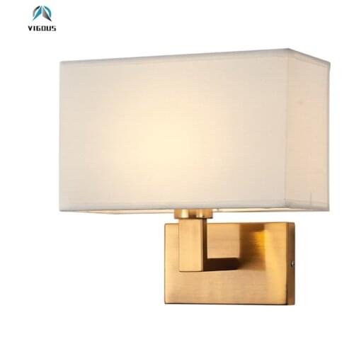 Modern Simple Fabric Led Wall Lamp Black Gold Metal E27 Led Wall Scones Led Indoor Lighting Lamp Fixtures
